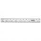 Westcott 12 inch (30 cm) clear acrylic ruler, double bevel, with inch and metric scales.