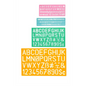4 Piece Lettering Guide, Uppercase, Letters and Numbers Ensembles de 4 pochoirs, majuscules, lettres, et nombres