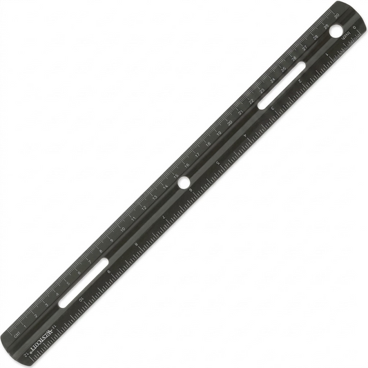 A crisp, high-resolution hero shot of the Westcott 30cm/12" KleenEarth Recycled Ruler on a white background.