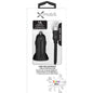Colour Burst Car Charger 1 Amp 1 Port USB-A with Micro USB 3ft Cable - Black