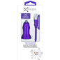 Colour Burst Car Charger 1 Amp 1 Port USB-A with Micro USB 3ft Cable - Purple