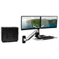 Mount-It! Sit Stand Workstation Wall Mounted with Dual Monitor & Keyboard Tray Gas Spring Includes CPU Wall Mount Heavy Duty Steel & Aluminum