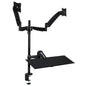 Mount-It! Sit Stand Desk with Dual Monitor Mount up to 27In Monitors Heavy Duty Steel with Keyboard Mouse Tray Desk Clamp Gas Spring Arm Adjusts up and down 11.5 In