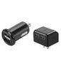 Scosche Wall & Car Charger Combo Kit Revive 2.4 Amp Kit includes 1 Wall Charger & 1 Car Charger Black 2 Port USB-A Each