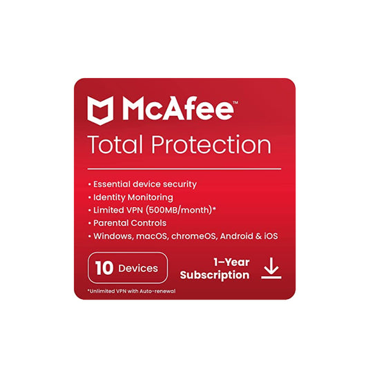McAfee Total Protection 10-Device 1-Year ESD (DOWNLOAD CODE) PC/Mac/Android/iOS