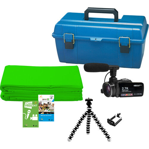 HamiltonBuhl Media Production Studio Kit Small Contains HDV17BK HDV17-MIC TPOD20 Green Screen