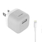 Ventev Wall Charger 1 Port 12W 2.4 Amp USB-A - White & Grey with Lightning MFI to USB-A Cable 3.3ft - White