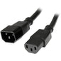StarTech Power Cord Heavy Duty Extension 3ft 15A 125V 14AWG - Black