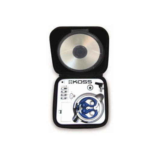 Koss Stereophones with Sportclip Portable Amplifier with Built-In Equalizer 3.5mm with Carry Case Retractable Cord - Blue