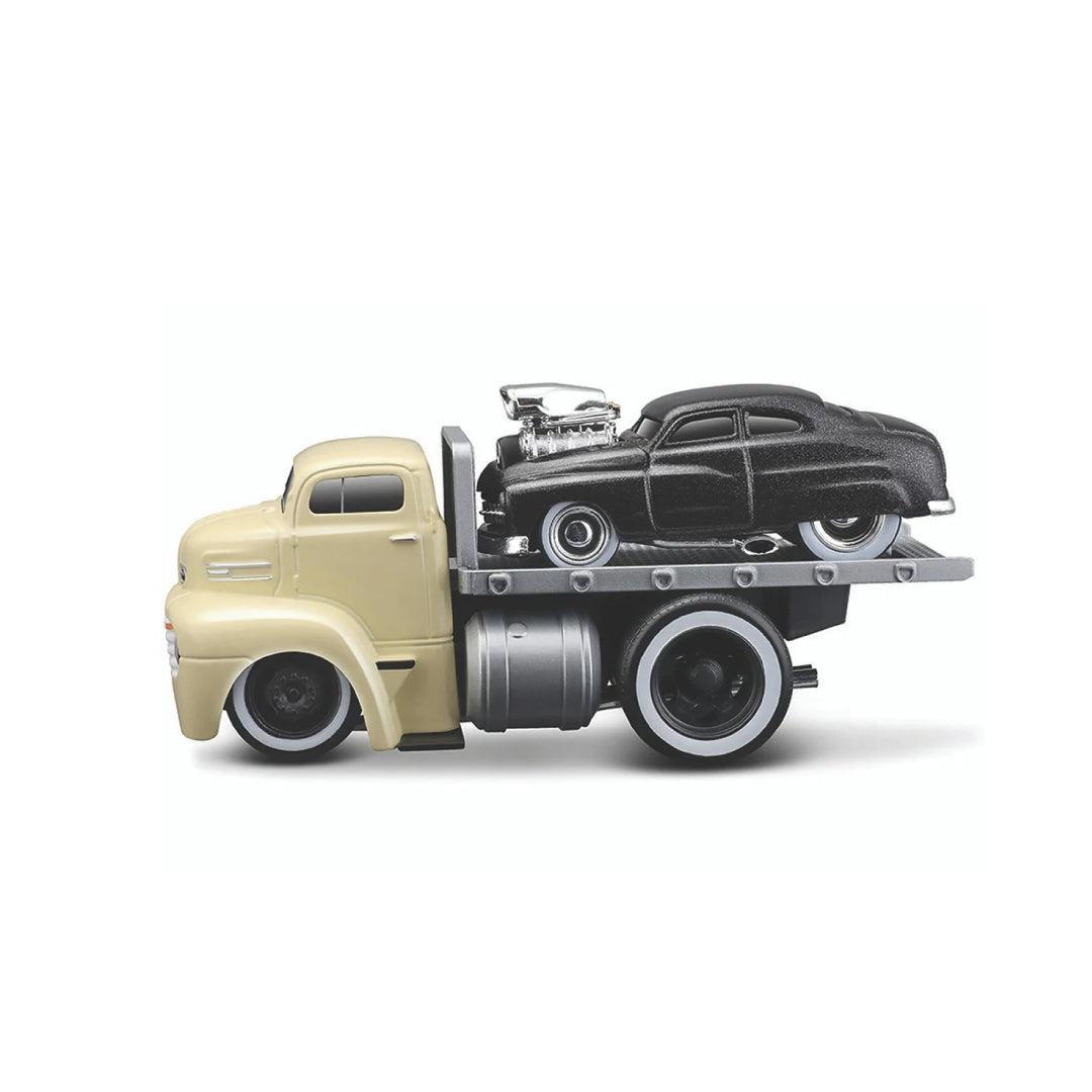 Maisto Muscle Machines Model 05 1950 Ford COE Flatbed & 1949 Mercury Model 05 1/64 Die Cast Model Cars Toy