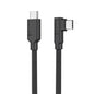 Alogic Charge & Sync USB-C to USB-C Right Angled 3ft Double Braided Extremely Strong Cable 100W Power Delivery Elements Pro - Black