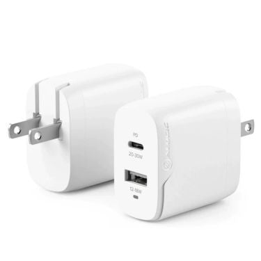 Alogic Wall Charger 2 Port 40W GaN PD 2x USB-C (20W-30W Each) Rapid Power - White