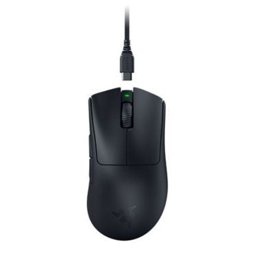 Razer  Mouse Wireless DeathAdder V3 Pro Ultra-lightweight Ergonomic Esports Focus Pro 30000dpi or Wired USB C Speedflex Cable - Black