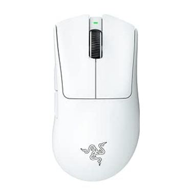 Razer  Mouse Wireless DeathAdder V3 Pro Ultra-lightweight Ergonomic Esports Focus Pro 30000dpi or Wired USB C Speedflex Cable - White
