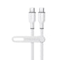 HyperGear Charge & Sync PD USB-C to USB-C Flexi Pro Cable 6ft PD up to 60W Fast Charge 480Mbps High Speed - Soft Touch Silicone - White