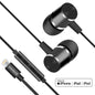 Naztech Earbuds Lightning MFI Wired Platinum In Line Mic & Controls Hifi Digital Audio Dynamic Bass Aircraft Grade Aluminum - Black