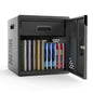 Luxor Charging Cabinet 10 Devices up to 13in Power Strip & Drawer for Cord Storage Lock with Key Stackable - Black
