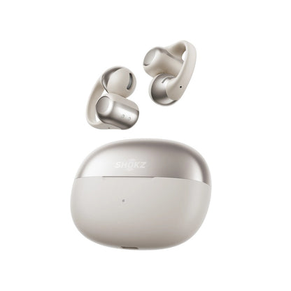 Shokz OpenDots ONE GREY True Wireless Earbuds Clip On Nickel Titanium Ultra Lightweight Compact Bass Power Wireless Charge Case 40hr Playtime