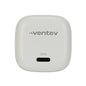 Ventev Wall Charger 1 Port 20W USB-C - White & Grey with USB-C to USB-C Cable 3.3ft - Box - White