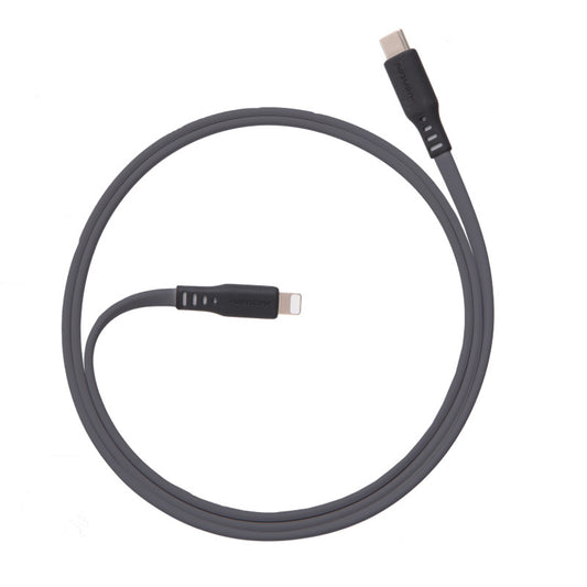 Ventev Charge & Sync Lightning MFI to USB-C Cable 3.3ft Flat - Box - Gray