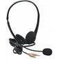 Headset Stereo Wired with Boom Mic 2x 3.5mm Jacks with Adapter to 1x 3.5mm to Connect to Single 3.55 Jack (BULK)