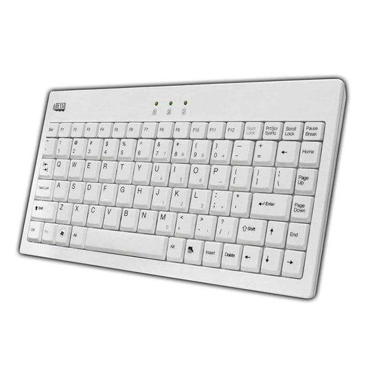 Adesso Keyboard EasyTouch Wired Mini Less than 12in Wide with PS/2 Adapter PC/Mac - White