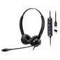 Adesso Headset Wired Stereo with Boom Mic Noise Cancelling Push-to-Talk USB-C with USB-A Adapter Inline Call Controls 6ft Cord - TAA Compliant - Black