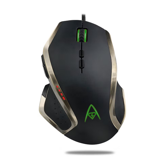 Adesso Gaming Mouse Wired Optical Sensor 9-Button Design Multi-Color LED Backlight Adjustable DPI up to 6400 DPI Ergonomic Ambidextrous Design