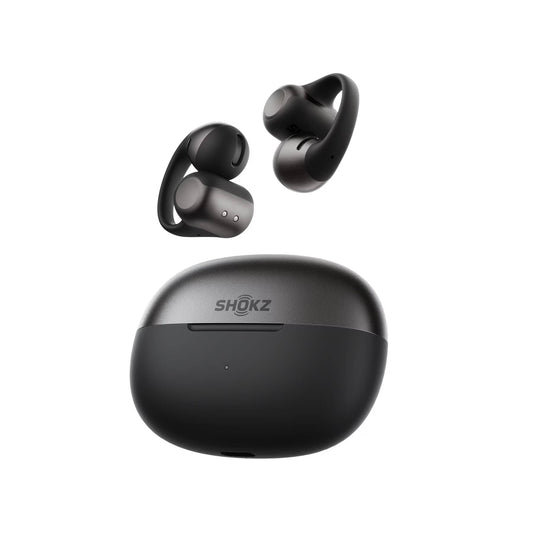 Shokz OpenDots 2 BLACK True Wireless Earbuds Clip On Nickel Titanium Ultra Lightweight Premium Dolby Audio Triple Mic - IP57 Water Resistant - Wireless Charge Case 40hr Playtime