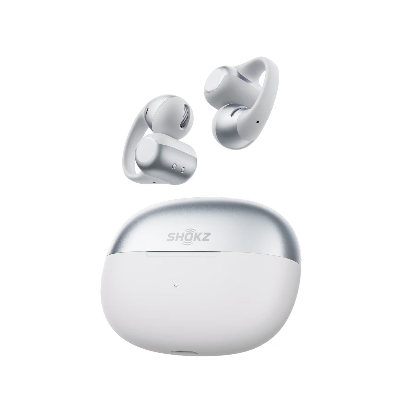 Shokz OpenDots 2 GREY True Wireless Earbuds Clip On Nickel Titanium Ultra Lightweight Premium Dolby Audio Triple Mic - IP57 Water Resistant - Wireless Charge Case 40hr Playtime