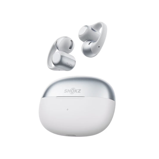 Shokz OpenDots 2 GREY True Wireless Earbuds Clip On Nickel Titanium Ultra Lightweight Premium Dolby Audio Triple Mic - IP57 Water Resistant - Wireless Charge Case 40hr Playtime
