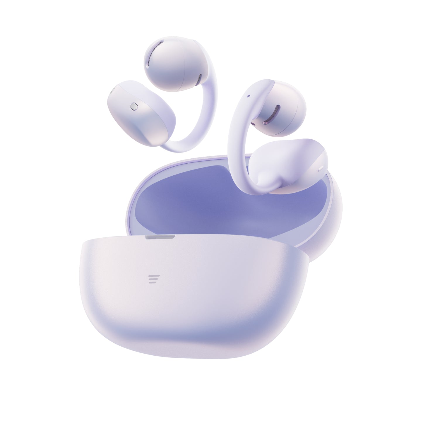 Shokz OpenDots Air PURPLE True Wireless Earbuds Clip On Nickel Titanium Ultra Lightweight Compact Comfortable Fit Balanced Sound Force Sensor Controls - IP55 Water Resistant - 36hr Playtime