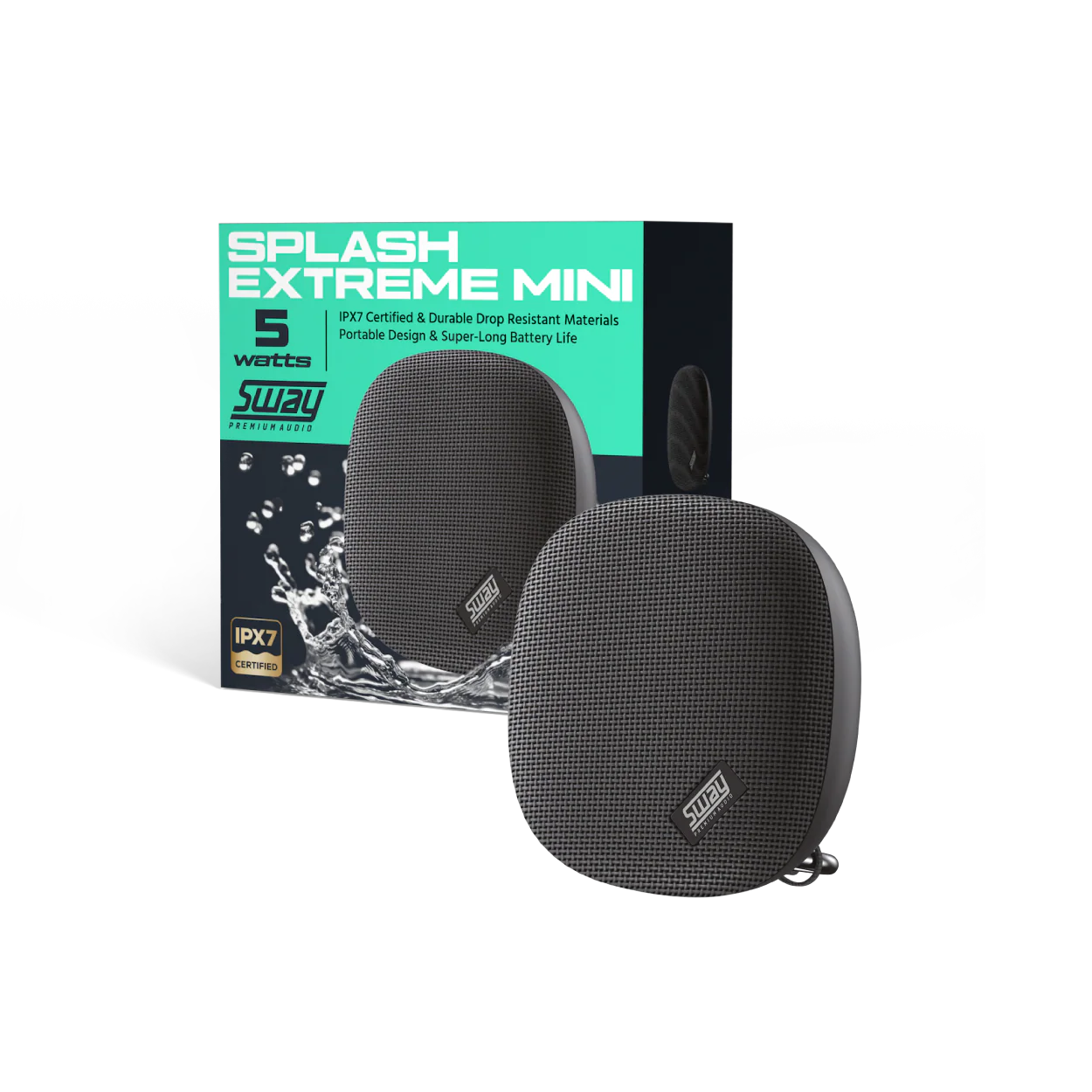 SWAY Speaker Splash Extreme Mini IPX7 Portable - Black