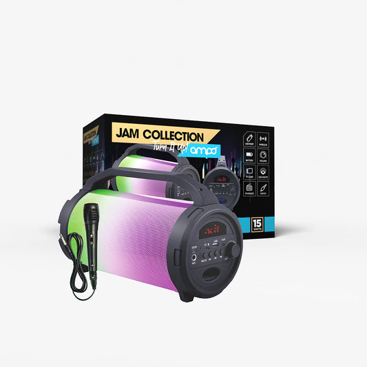 AMPD Speaker Bluetooth LED Light Show Bazooka with Mic
