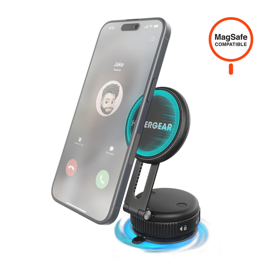 HyperGear Car Mount Mag Vac Magnetic with Multi-Surface Suction - Black