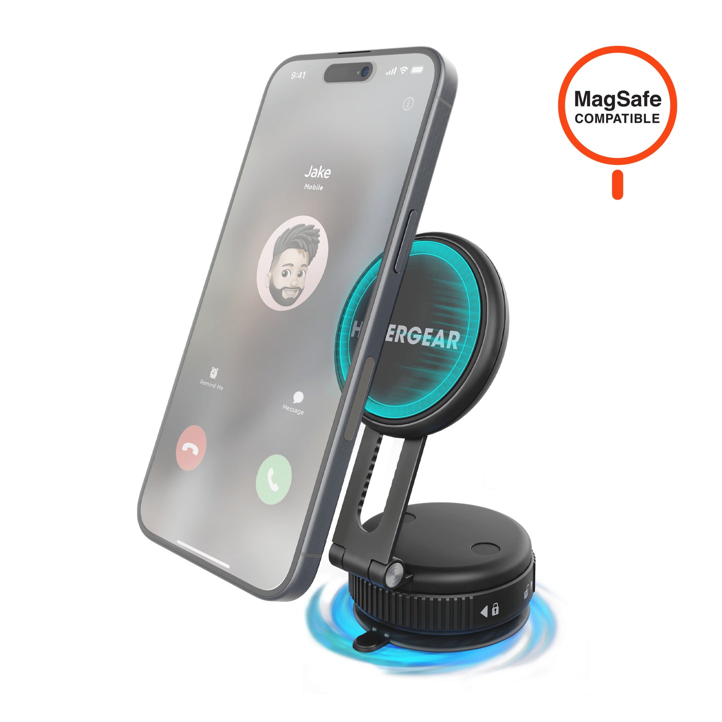HyperGear Car Mount Mag Vac Magnetic with Multi-Surface Suction - Black