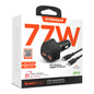 HyperGear Car Charger 4 Port 77W 2x USB-A (12W) 2x USB-C (30W) PD PPS SpeedBoost Quick Charge with 4ft USB-C to USB-C Cable - Black
