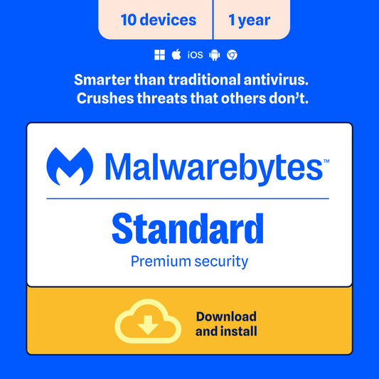 Malwarebytes Premium Standard 10-Device 1-Year PC/MAC/Android/iOS ESD (DOWNLOAD CODE)