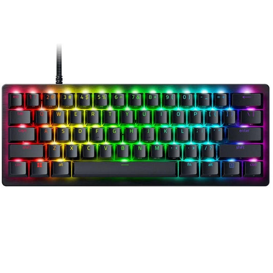 Razer Gaming Keyboard Wired Huntsman V3 Pro Mini 60% Analog Optical Linear Switches Snap Tap Rapid Trigger Adjustable Actuation Chroma RGB - Black