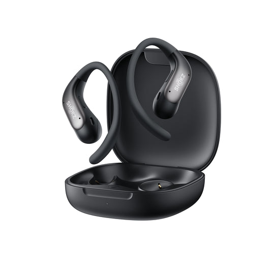 Shokz OpenFit Air 2 Black Bluetooth Headset Smart Mic Around Ear Air Conduction - OpenBass - Water Resistant IP54