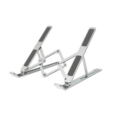 Klipxtreme Laptop/Tablet Portable Stand Ergonomic Aluminum Fits 11- 15.6in Screens Foldable - Silver