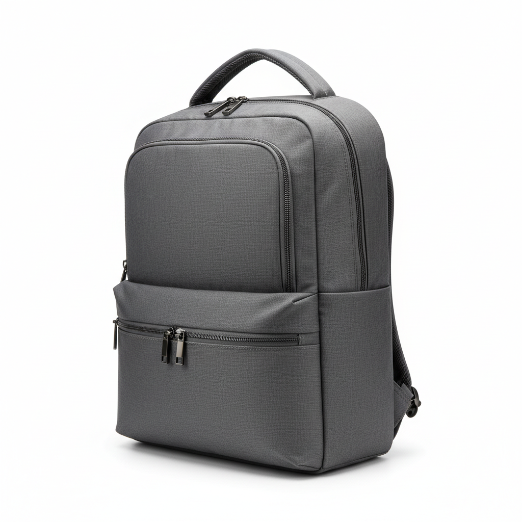 Klipxtreme Bari Backpack 15.6in gray laptop backpack, three-quarter side view