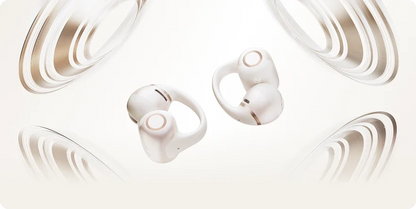 Shokz OpenDots 2 WHITE True Wireless Earbuds Clip On Nickel Titanium Ultra Lightweight Premium Dolby Audio Triple Mic - IP57 Water Resistant - Wireless Charge Case 40hr Playtime