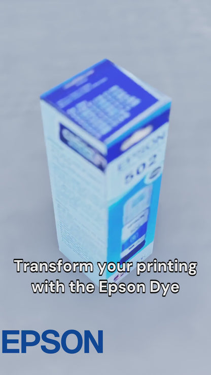 Epson T502 Ink Bottle, Dye Cyan, w/Sensor