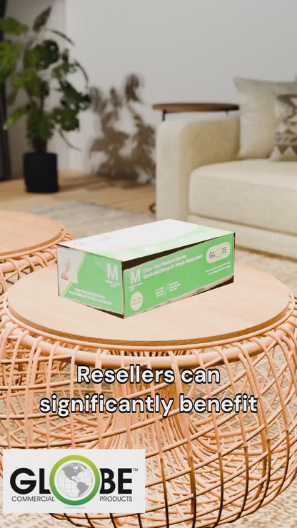 Vinyl Gloves Powder Free 4mil Clear Medical - Medium 100/box