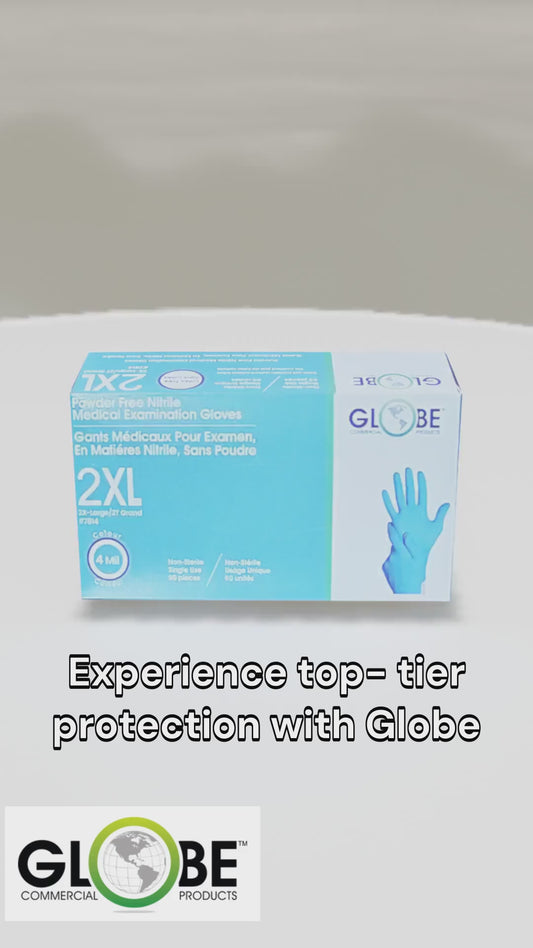 Nitrile Gloves Powder Free 4mil Sky Blue Medical - 2X-Large (box of 100)